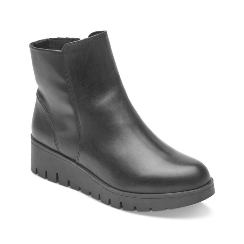 Rockport Dania Black Ankle Boots Runs Large